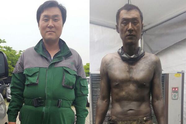 〈옥자〉(왼)에서 〈군함도〉까지, 34kg을 감량한 윤경호