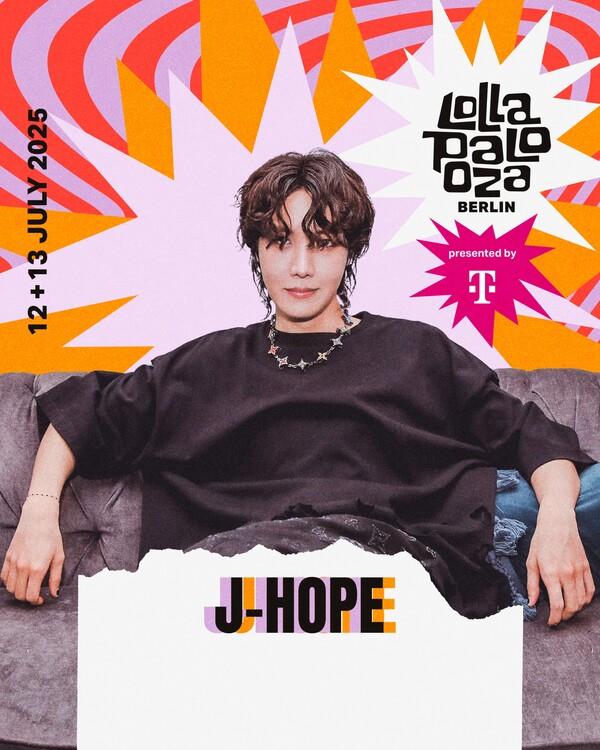 BTS 제이홉, 롤라팔루자 베를린 헤드라이너로 선다