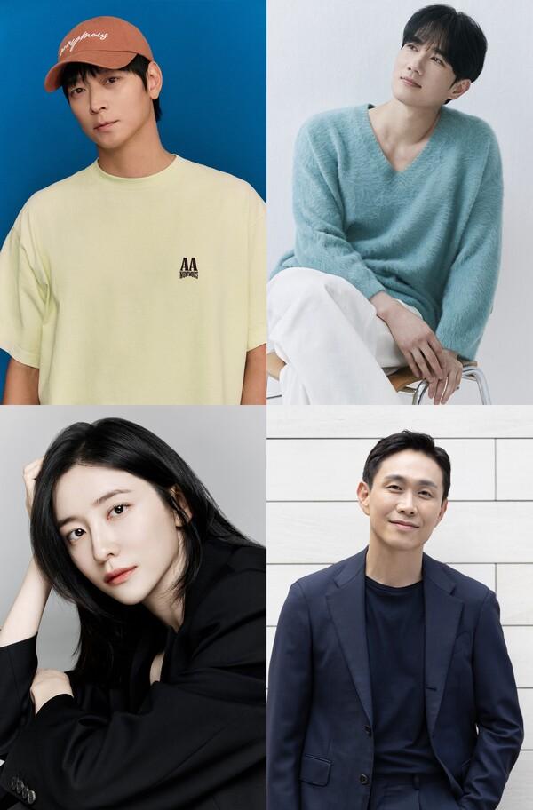 영화 〈와일드 씽〉 주연 배우 강동원, 엄태구, 오정세, 박지현(시계 방향) [AA그룹, TEAMHOPE, 나무엑터스, 프레인TPC 제공]