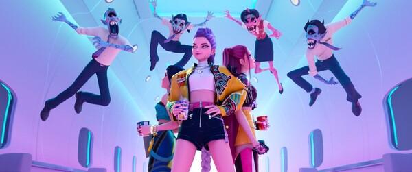 A scene from the Netflix animated film <KPop Demon Hunters> [Provided by Netflix]